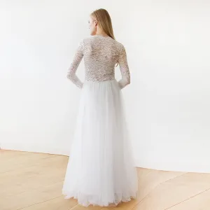 Round Neck-Line  Lace & Tulle Dress #1152