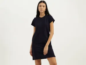 Round Neck Solid Dresses