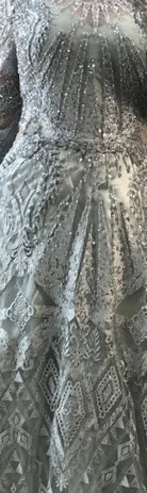 Roycebridal Lakshmigown Dubai Luxury Long Sleeves Evening Dresses Navy Blue O-Neck Crystal Evening Gowns Robe de Soiree