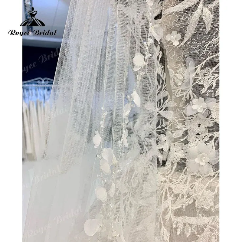 Roycebridal Luxury Floral Lace Appliques Wedding Gowns Women 2025 Abito Sposa Elegant Bridal Boho Wedding Dresses Beading Spaghetti Straps