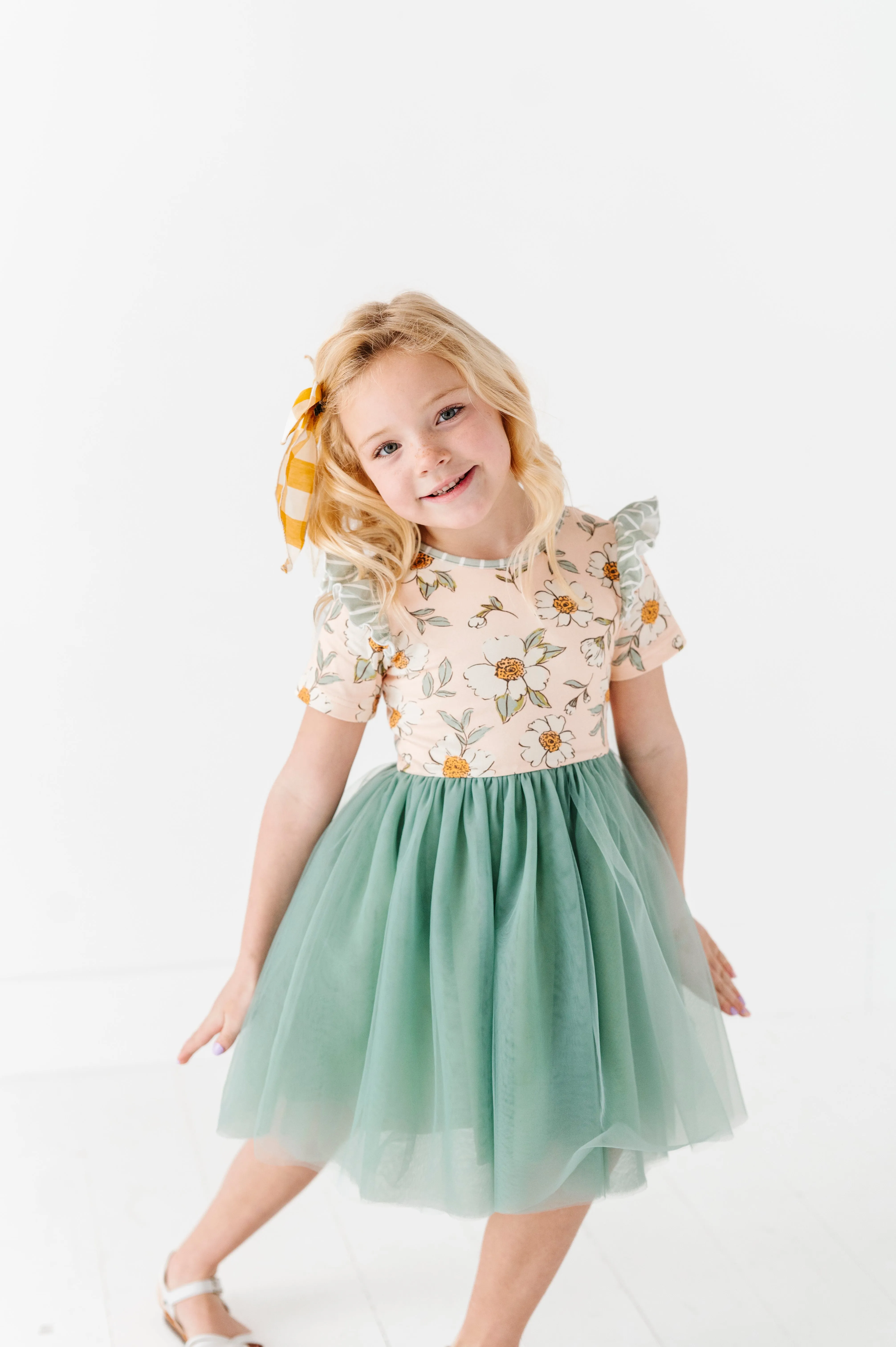 Sage Sweet Peonies | Tulle Dress