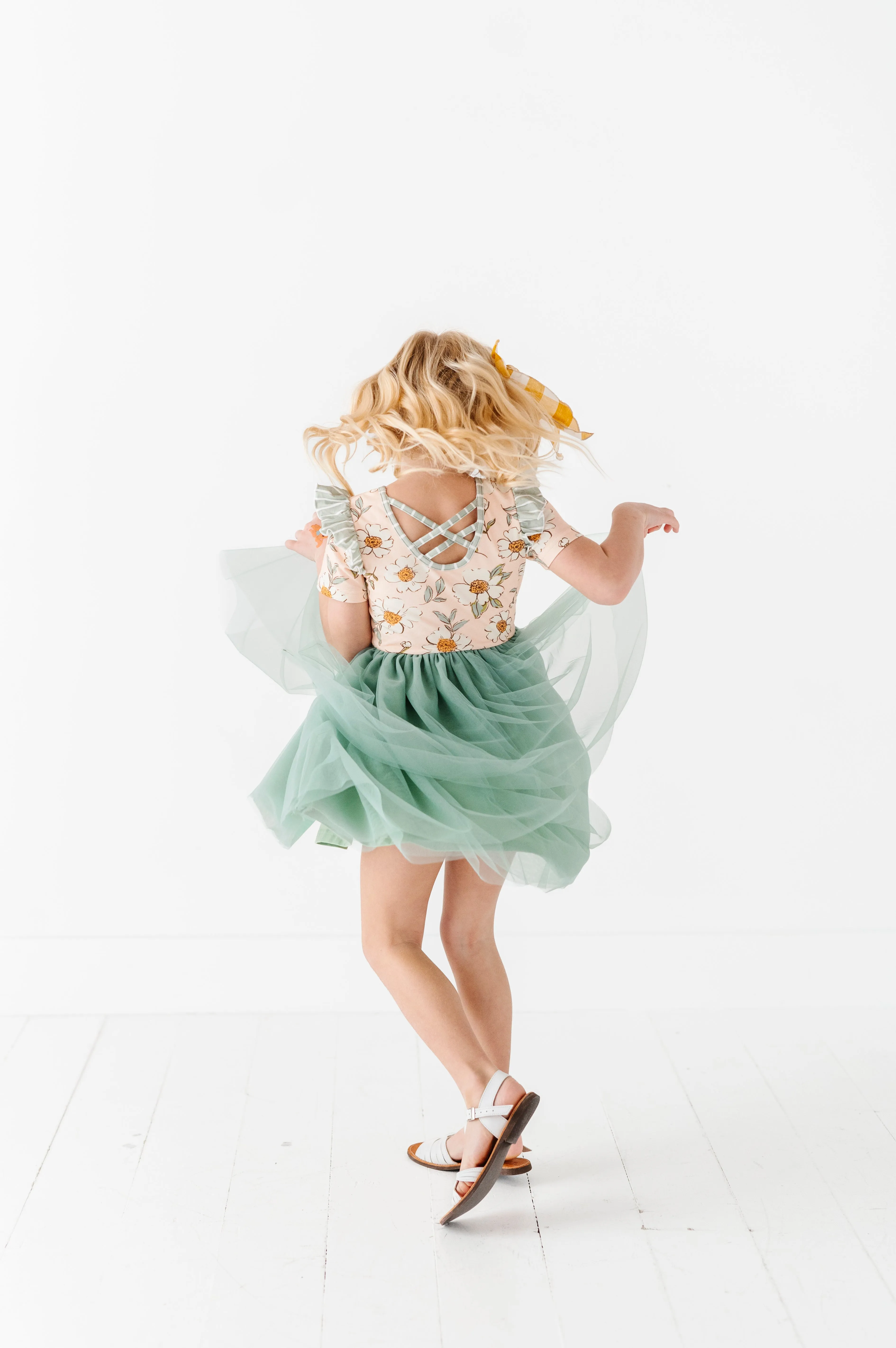 Sage Sweet Peonies | Tulle Dress