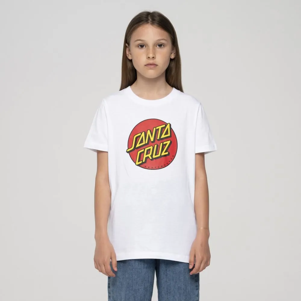 Santa Cruz Youth T-Shirt Youth Classic Dot T-Shirt - White