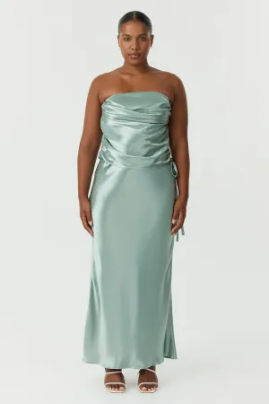 SATIN BIAS TIE SIDE SKIRT | WAVE