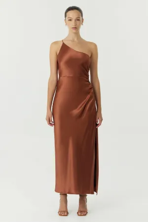 SATIN GATHER ONE SHOULDER DRESS | SPICE