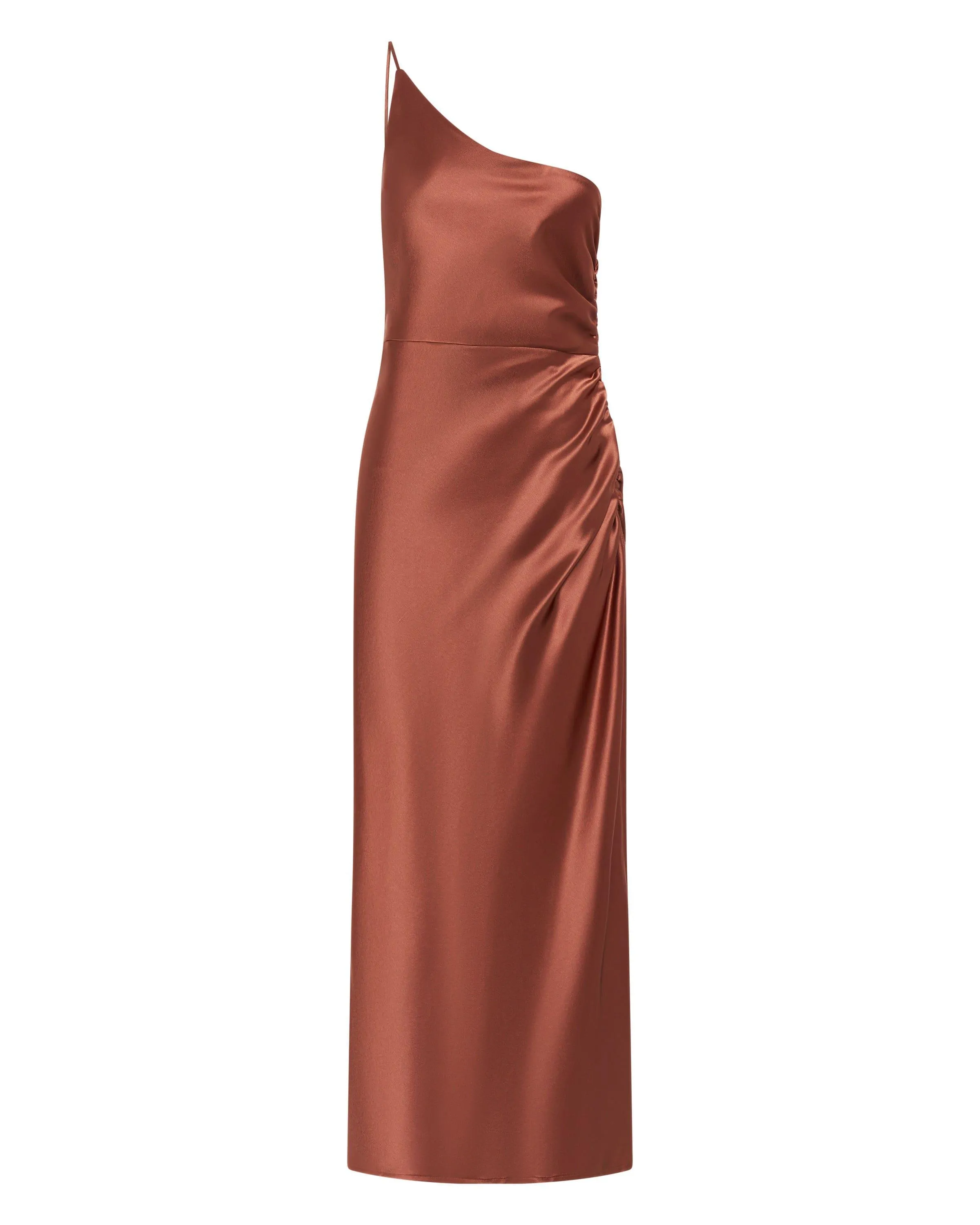 SATIN GATHER ONE SHOULDER DRESS | SPICE