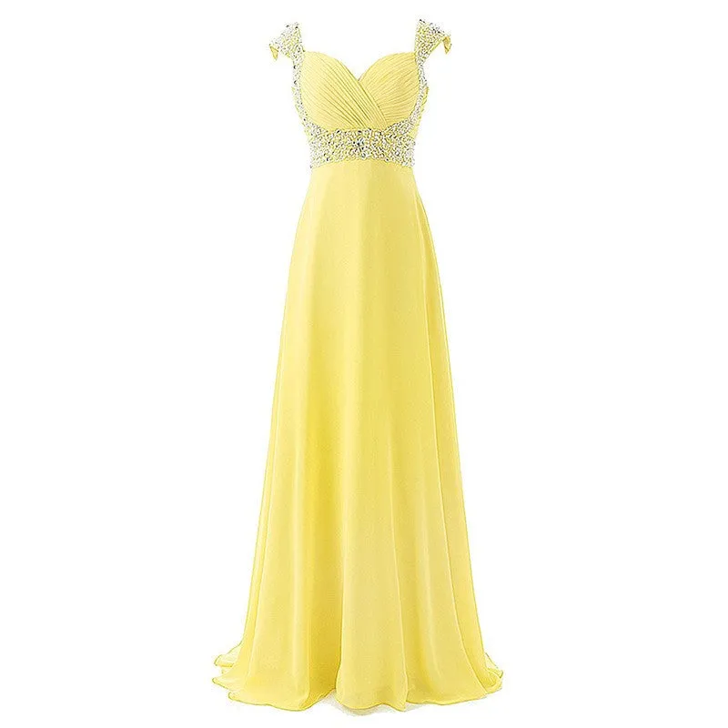 sd-hk Women Bridesmaid Dresses Chiffon Long Formal Evening Dress