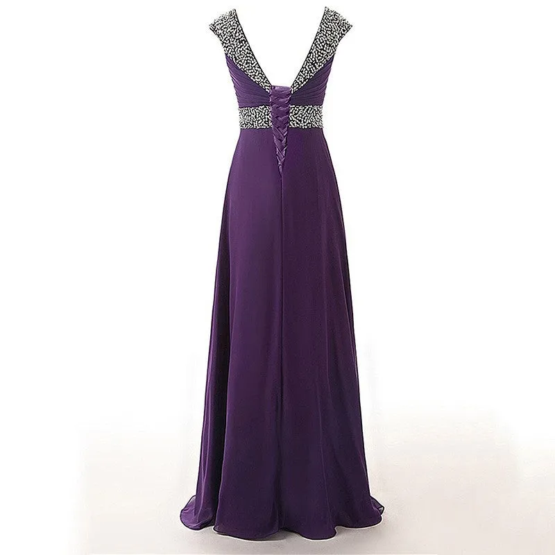 sd-hk Women Bridesmaid Dresses Chiffon Long Formal Evening Dress