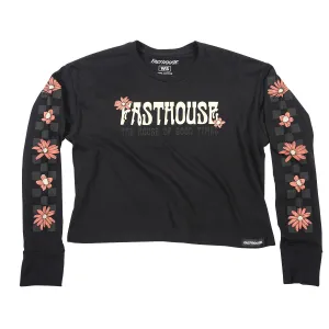 Serene Long Sleeve Women's Crop Tee - Black