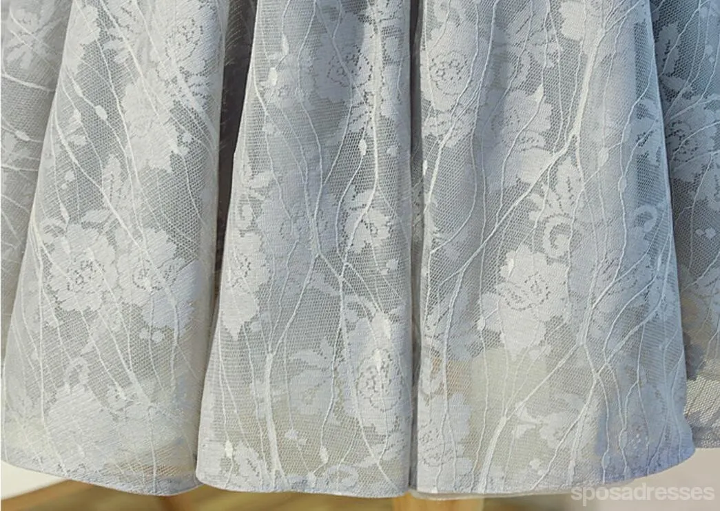 Short Sleeve Gary Lace Scoop Neckline Homecoming Prom Dresses, Affordable Short Party Prom Dresses, Perfect Homecoming Dresses, CM276