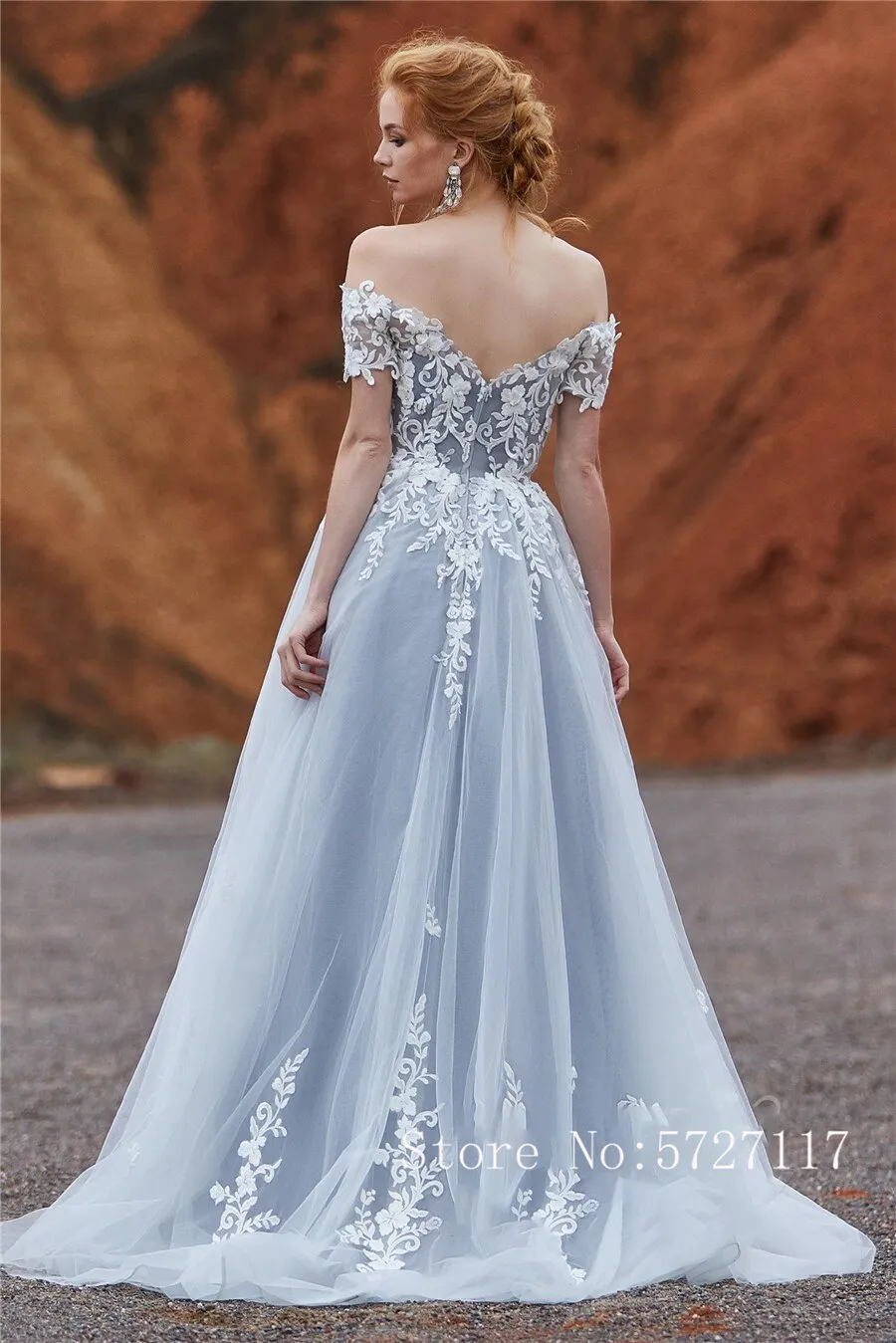 Short Sleeves with Lace Applique Crystals A-line Black Wedding Dress