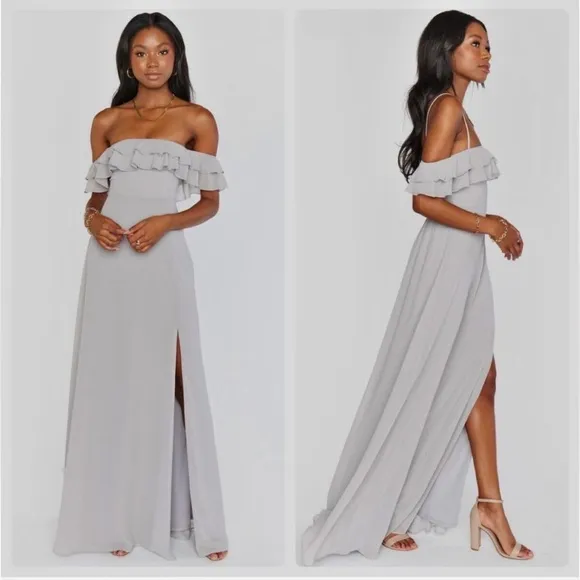 Show Me Your Mumu Emma Ruffle Maxi Dress size XX-Small Merlot Chiffon