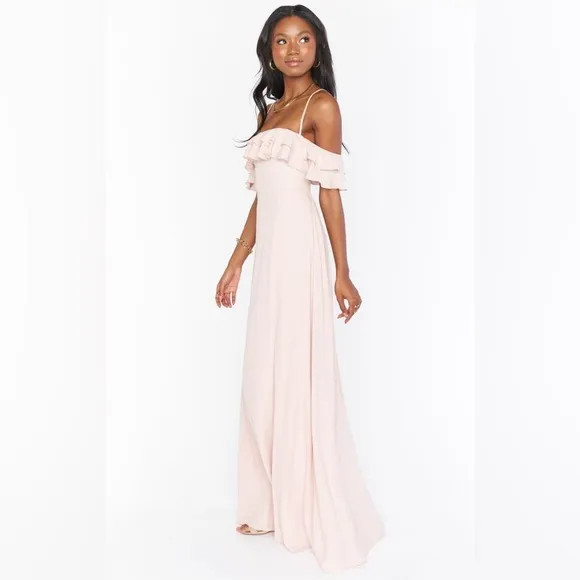 Show Me Your Mumu Emma Ruffle Maxi Dress size XX-Small Merlot Chiffon