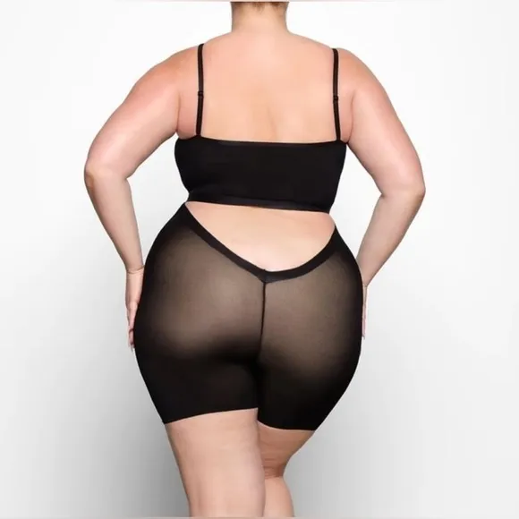 Skims NWT Sheer Sculpt Low Back Short in Onyx Black Women’s plus size 4X