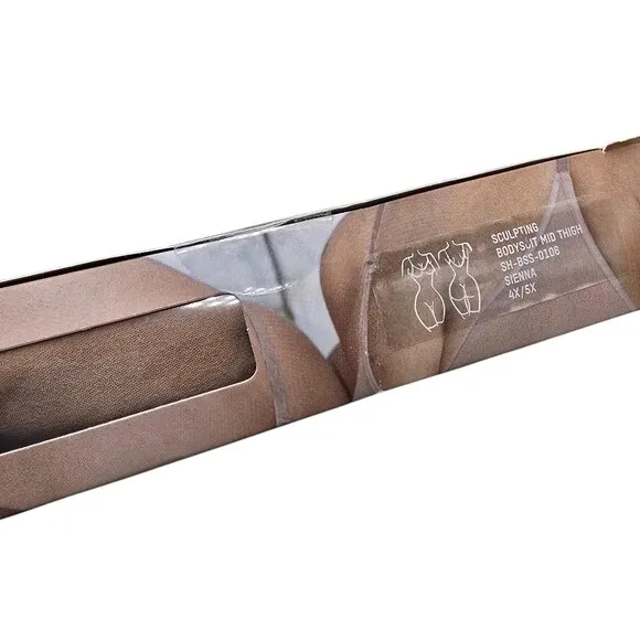 SKIMS Sculpting Bodysuit Mid Thigh Umber 4X/5X NIB Shapewear Compression