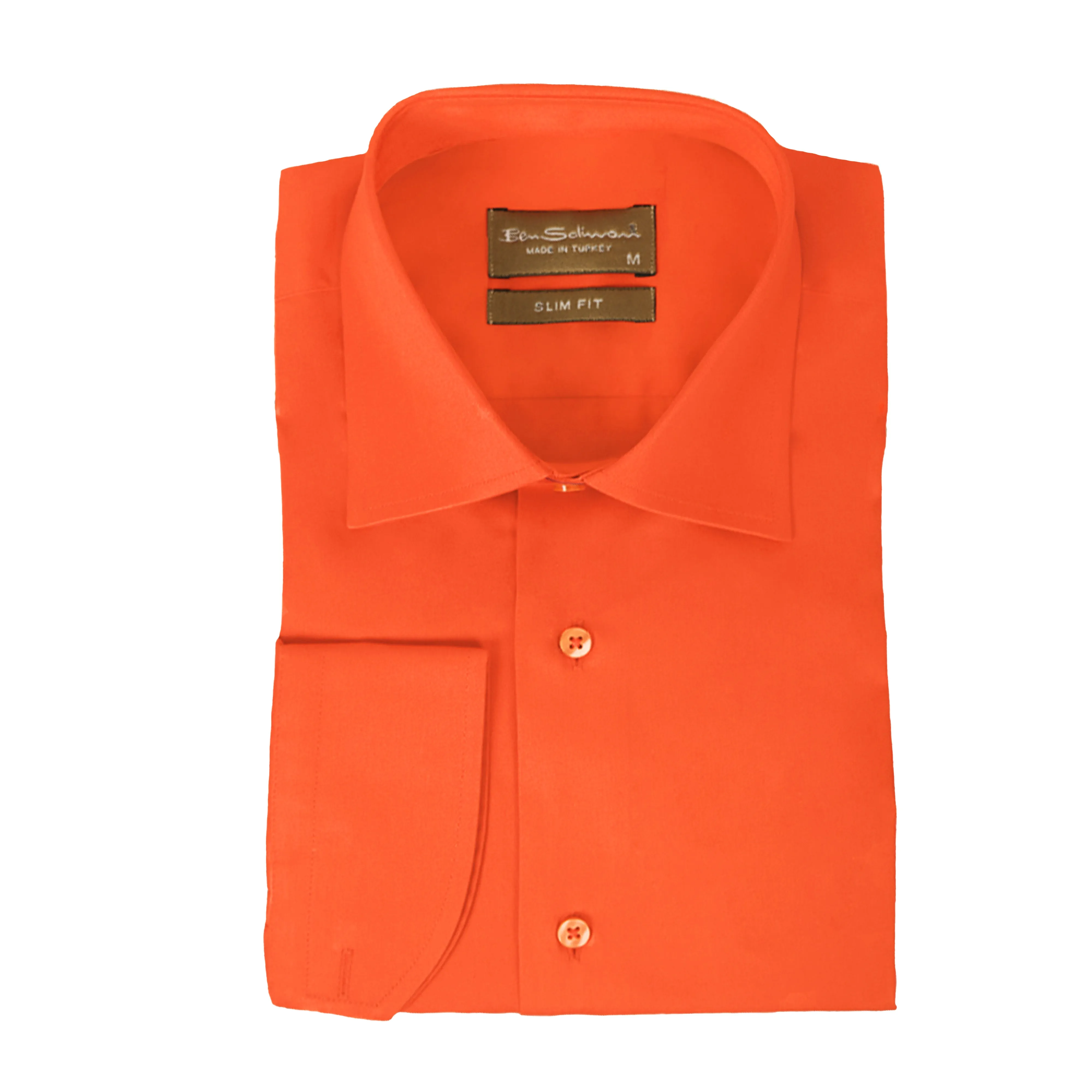 Slim Fit Orange Cotton Formal Shirt-Turkish Made