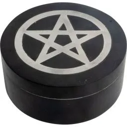 Soapstone Velvet Lined Box - Pentacle