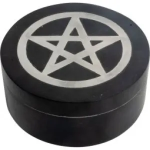 Soapstone Velvet Lined Box - Pentacle
