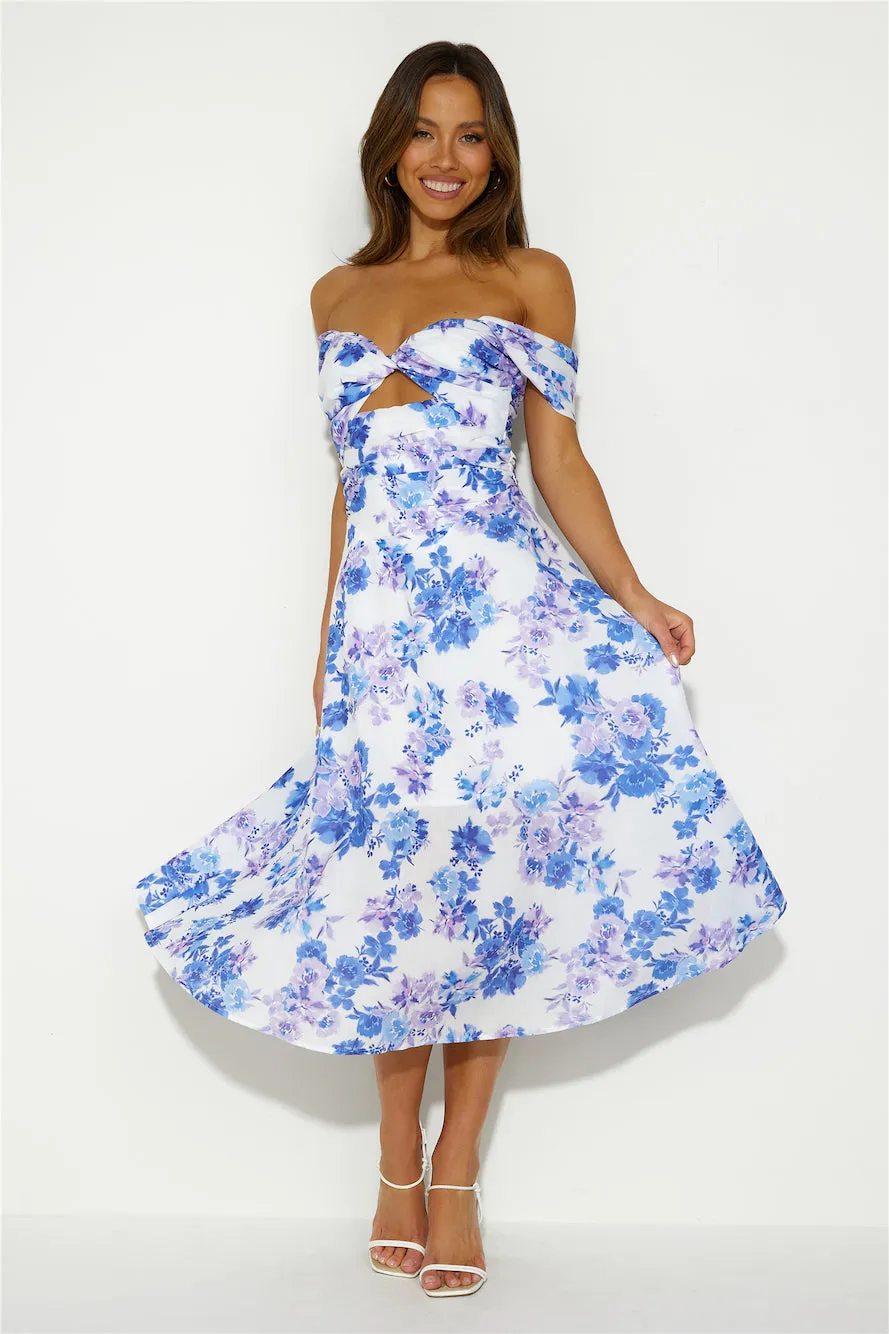 Soft Memory Midi Dress Blue
