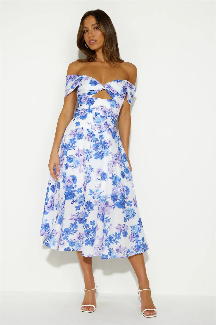 Soft Memory Midi Dress Blue