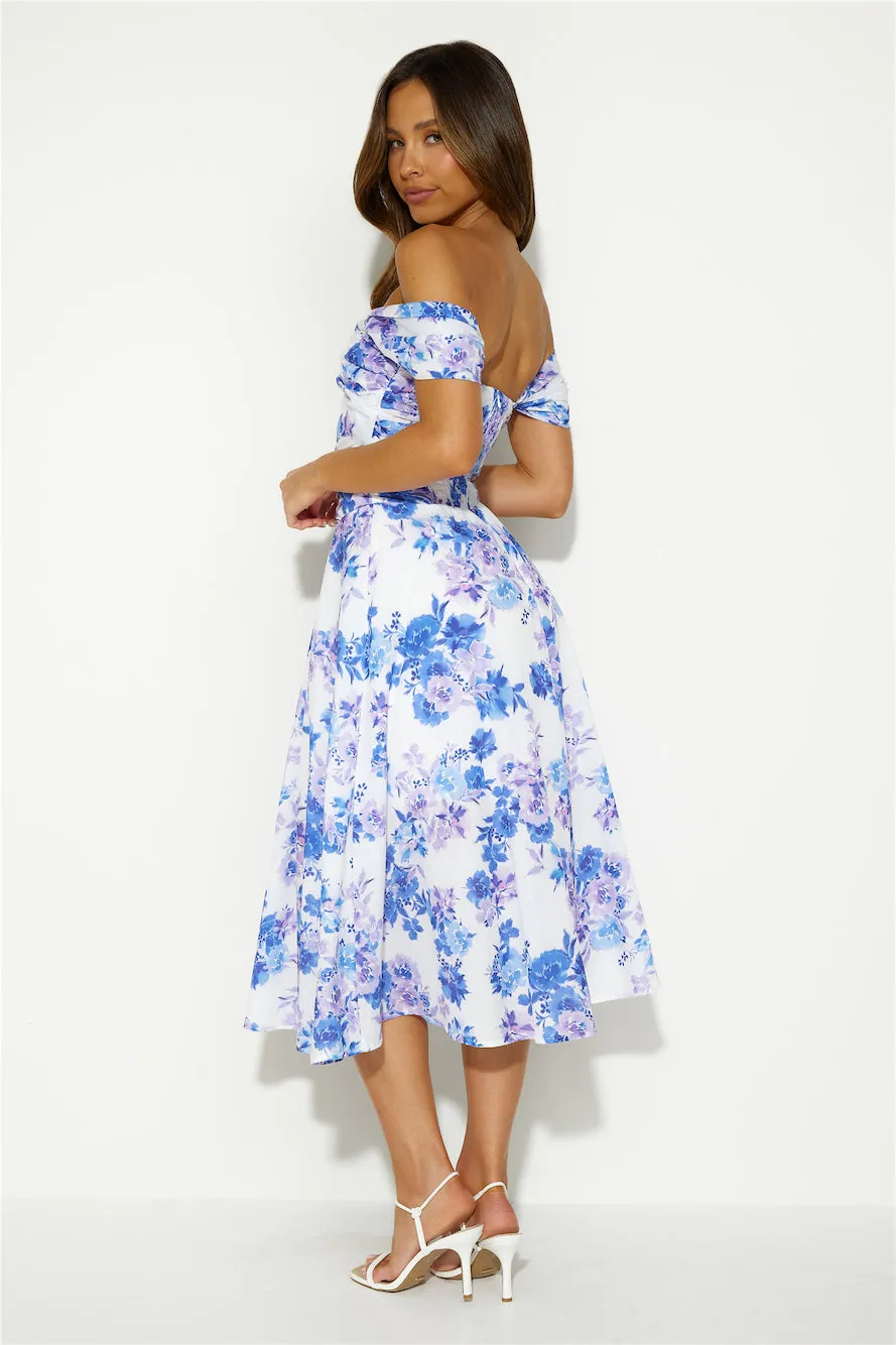 Soft Memory Midi Dress Blue