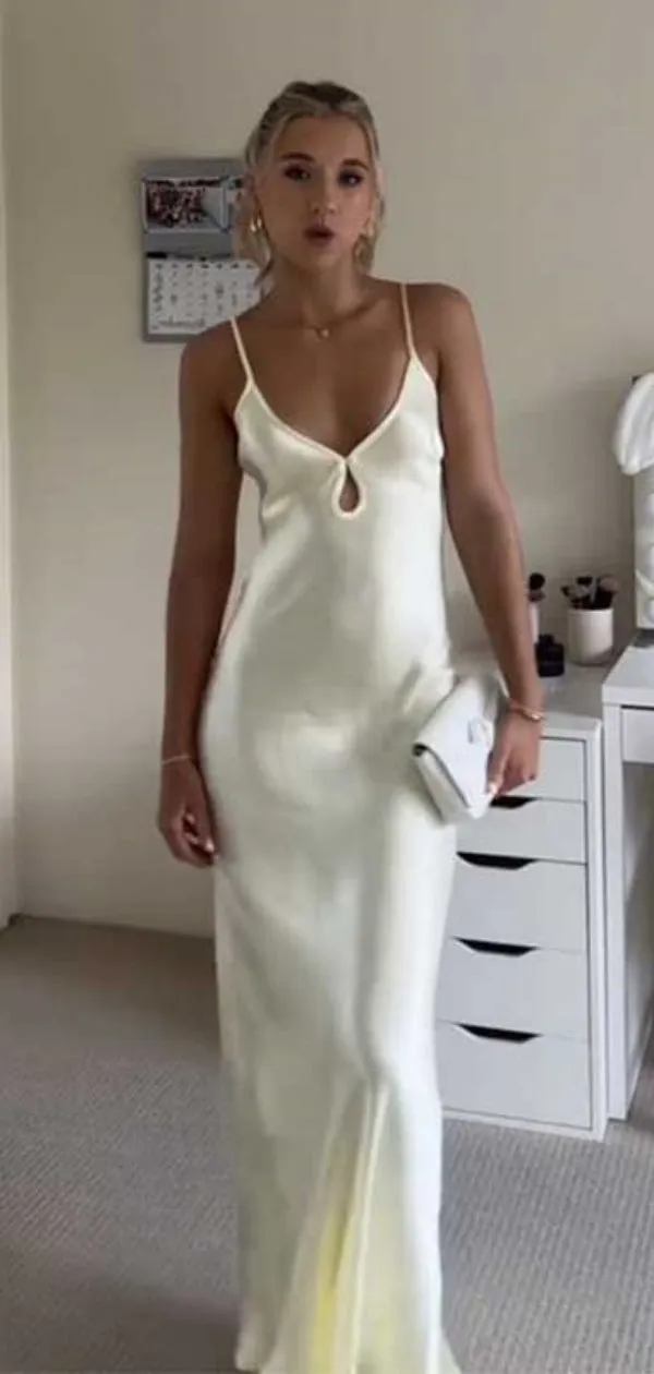 Soft Spaghetti Strap Sleeveless Mermaid Satin Long Prom Dresses Online, OL507