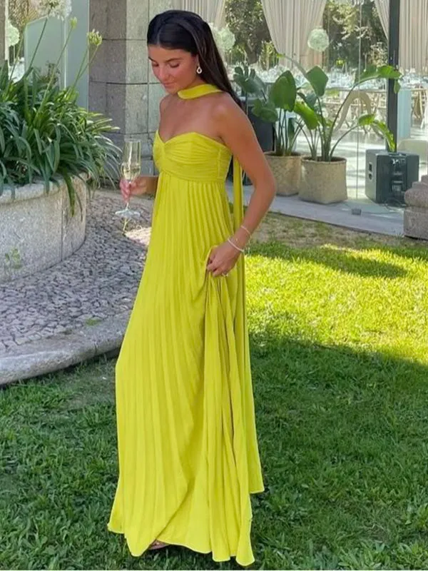 Soft Sweetheart Sleeveless A-line Chiffon Evening Prom Dresses Online, OLP1096