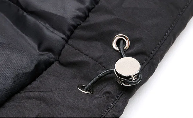 Solid Stain-resistant Cropped Jacket with Flap Pocket and Thickened Padding