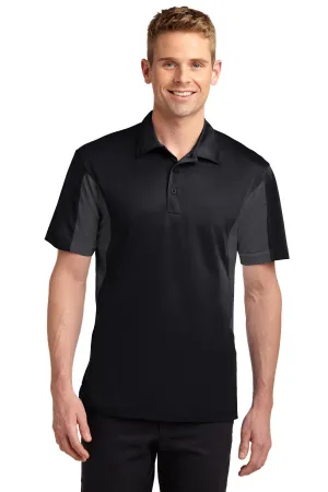 Sport-Tek Tall Side Blocked Micropique Sport-Wick Polo. TST655 Black/ Iron Grey Tall