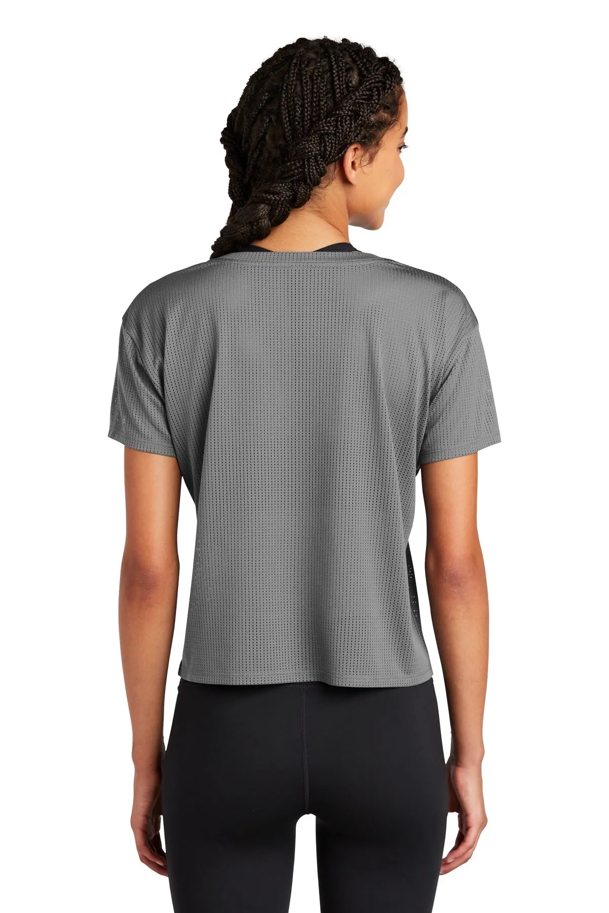 Sport-Tek  Women's PosiCharge  Draft Crop Tee. LST411 Dark Grey