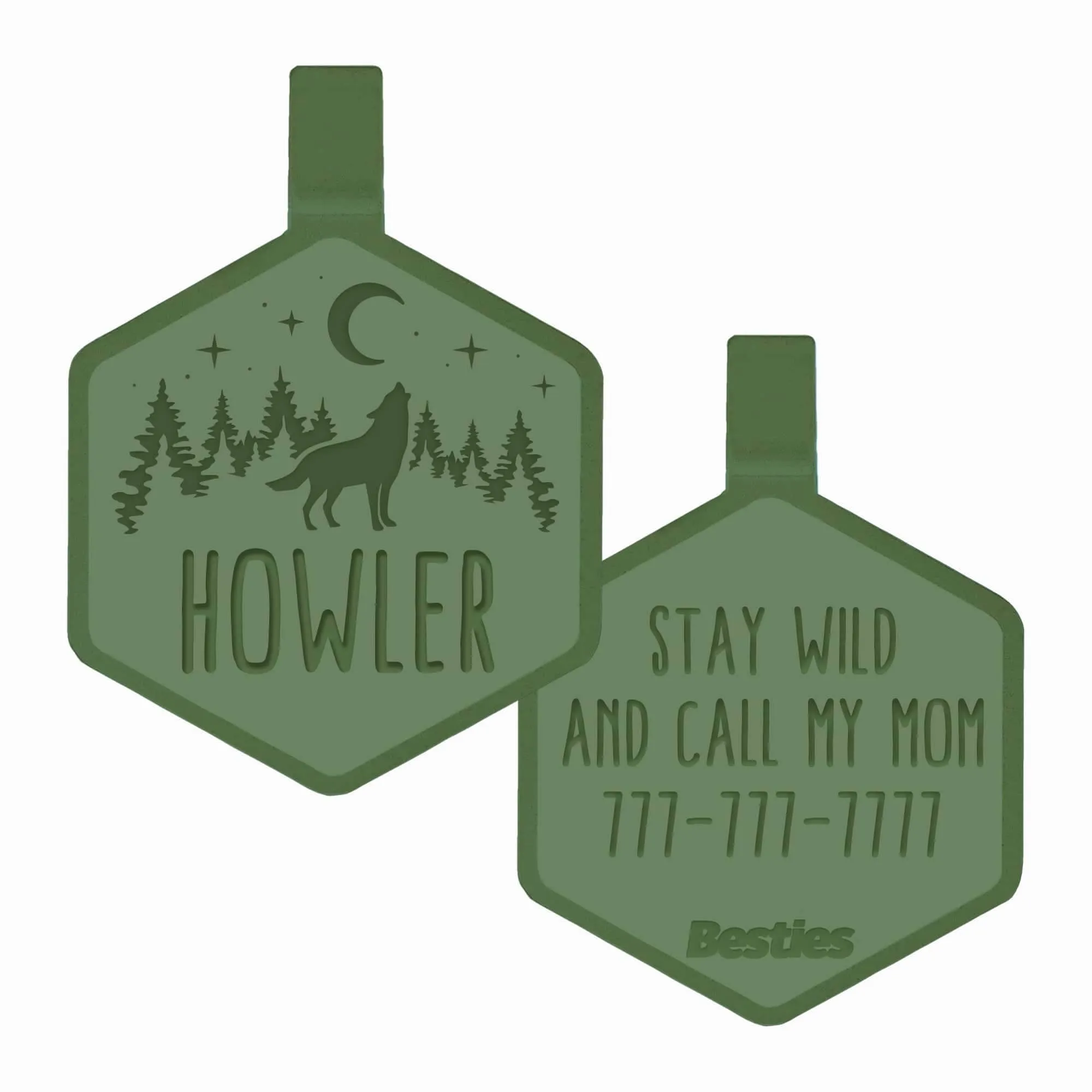 Stay Wild Silicone ID Tag: Taupe
