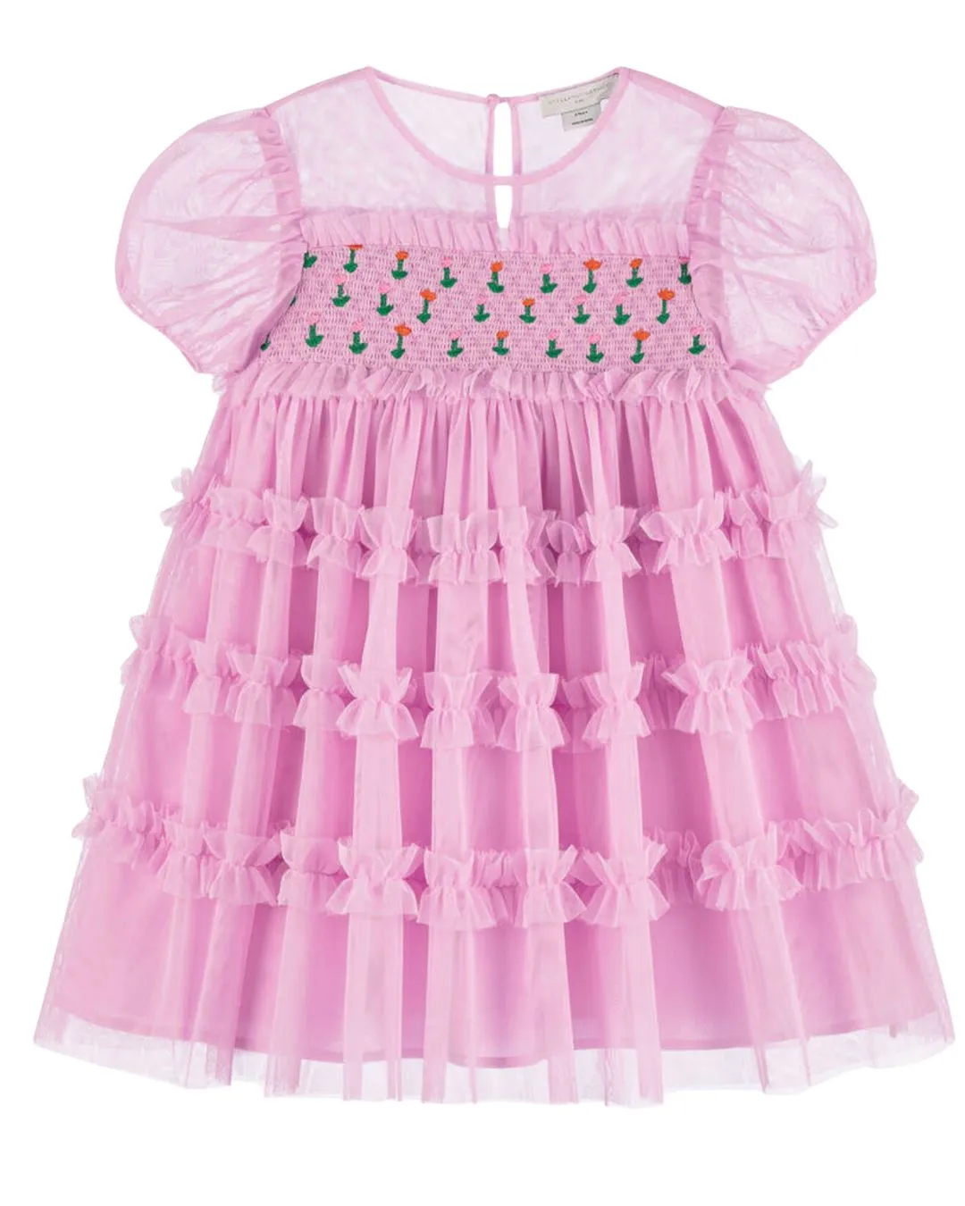 Stella McCartney Kids Tulle Dress With Embroidered Flowers
