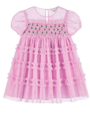 Stella McCartney Kids Tulle Dress With Embroidered Flowers