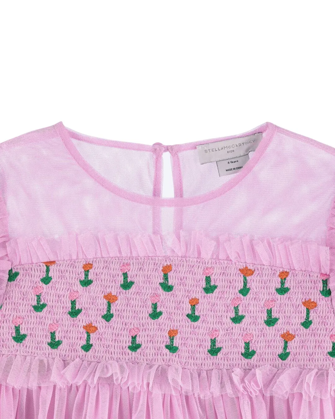 Stella McCartney Kids Tulle Dress With Embroidered Flowers