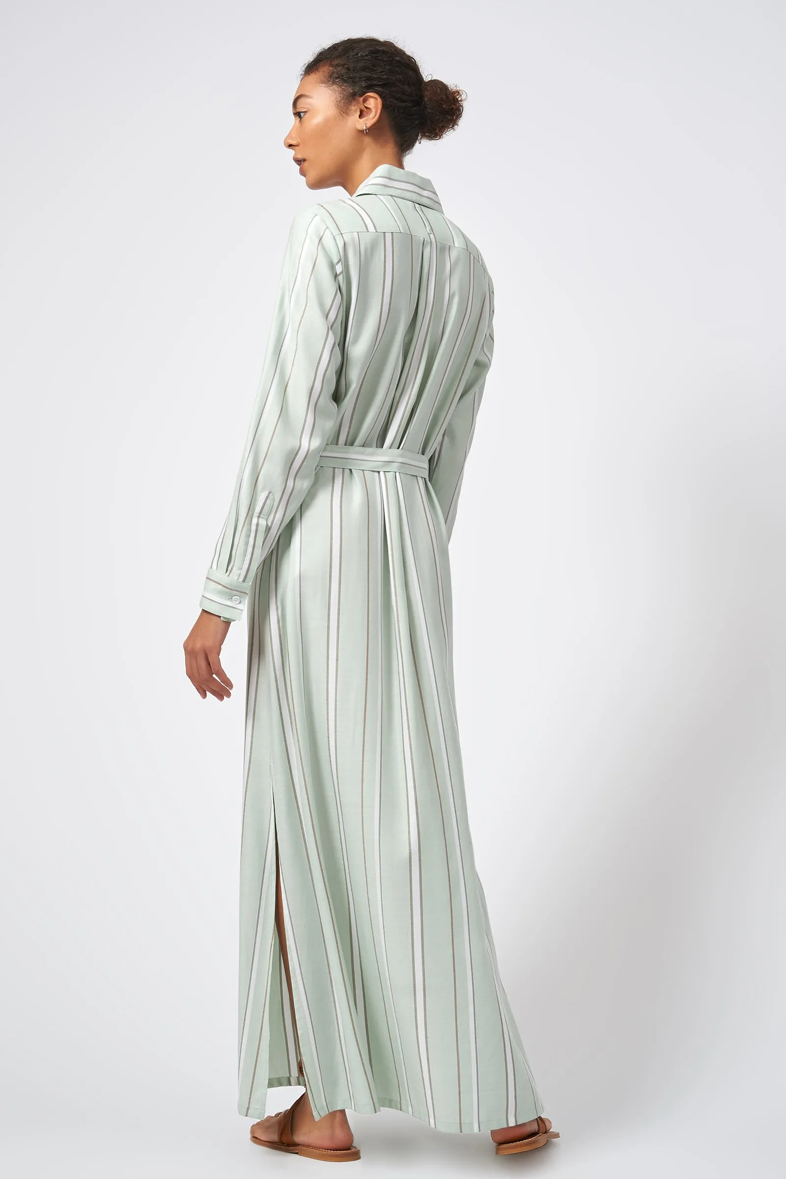 Stripe Maxi Shirt Dress - Mint Stripe