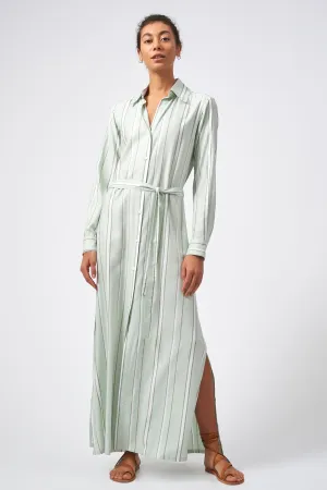 Stripe Maxi Shirt Dress - Mint Stripe