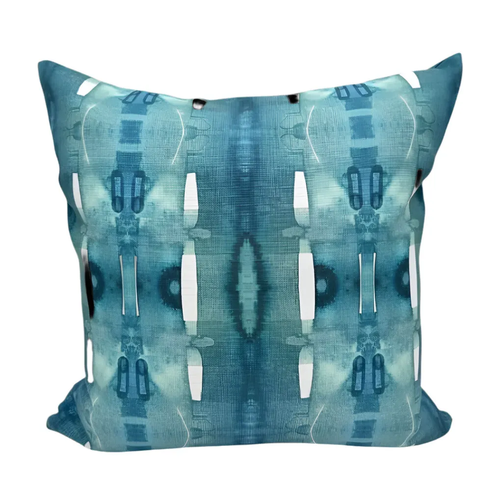 Teal Green Print Pillow