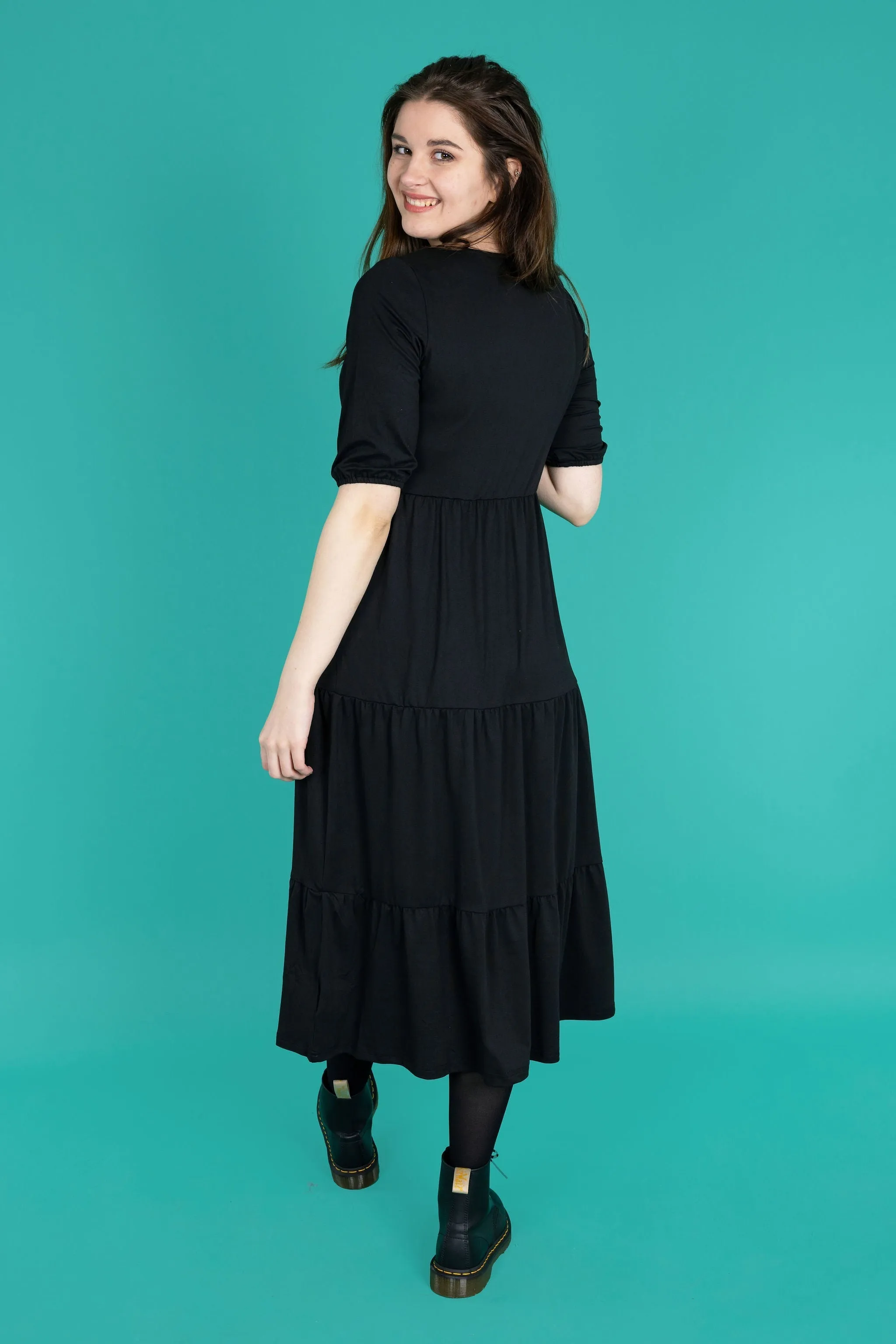 The Midi Breastfeeding Dress - Beth Black