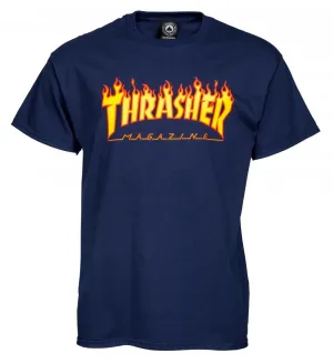 Thrasher T-Shirt Flame Logo - Navy