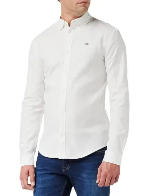 Tommy Jeans Slim Stretch Oxford Shirt White