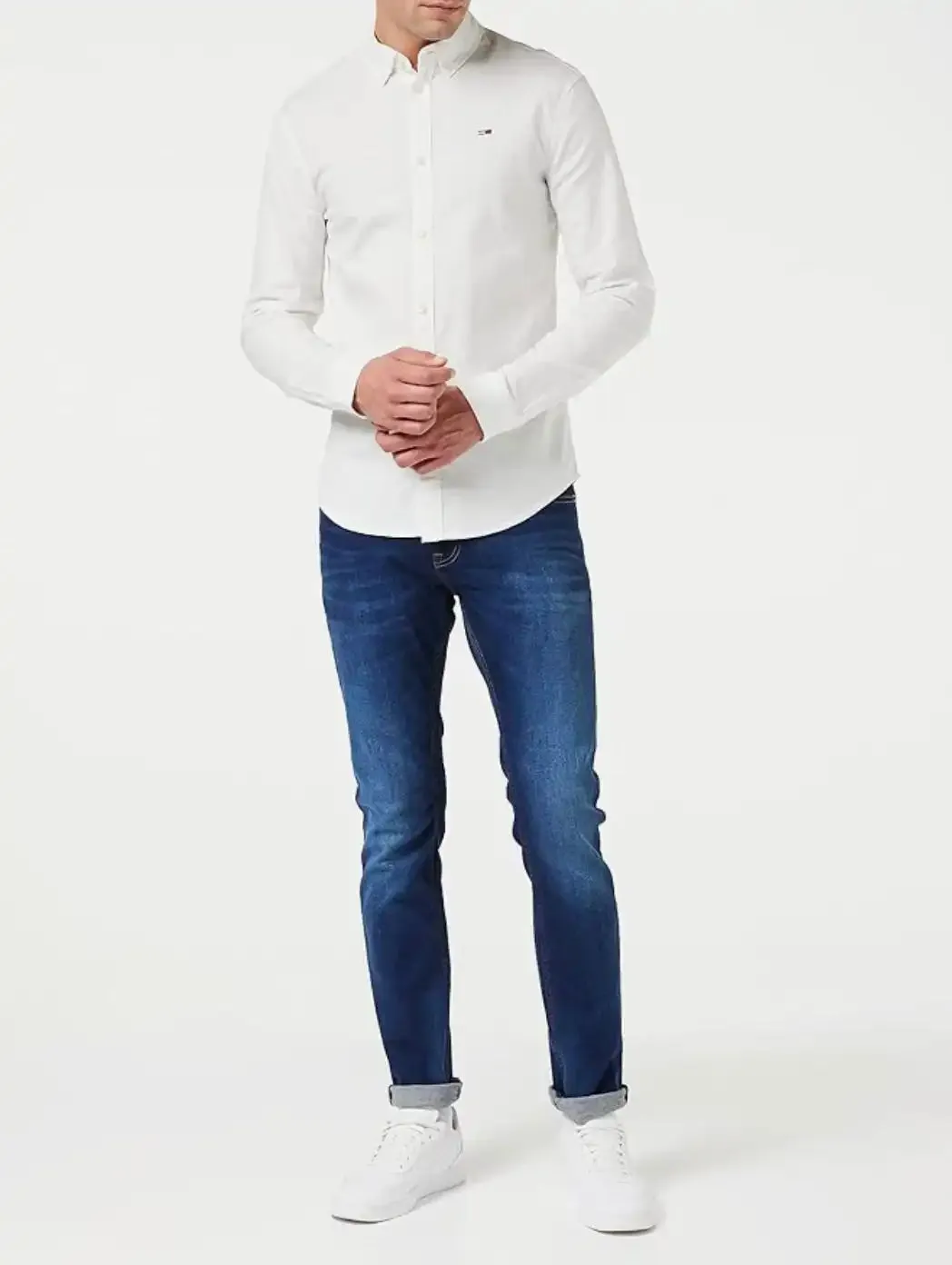 Tommy Jeans Slim Stretch Oxford Shirt White