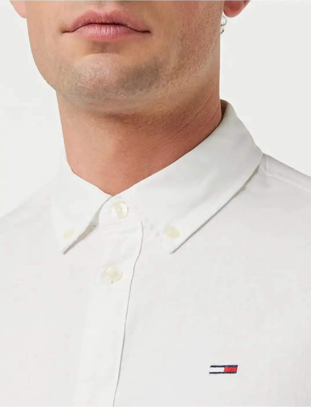 Tommy Jeans Slim Stretch Oxford Shirt White