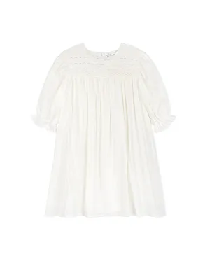 Tone On Tone Plaid Embroidery Dress