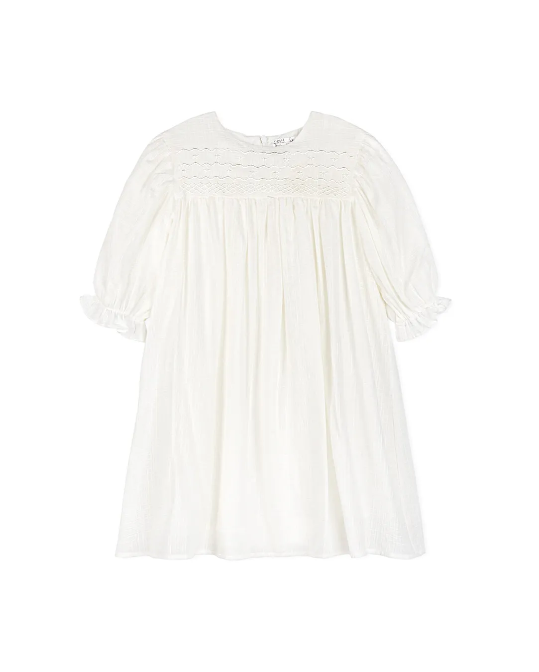 Tone On Tone Plaid Embroidery Dress