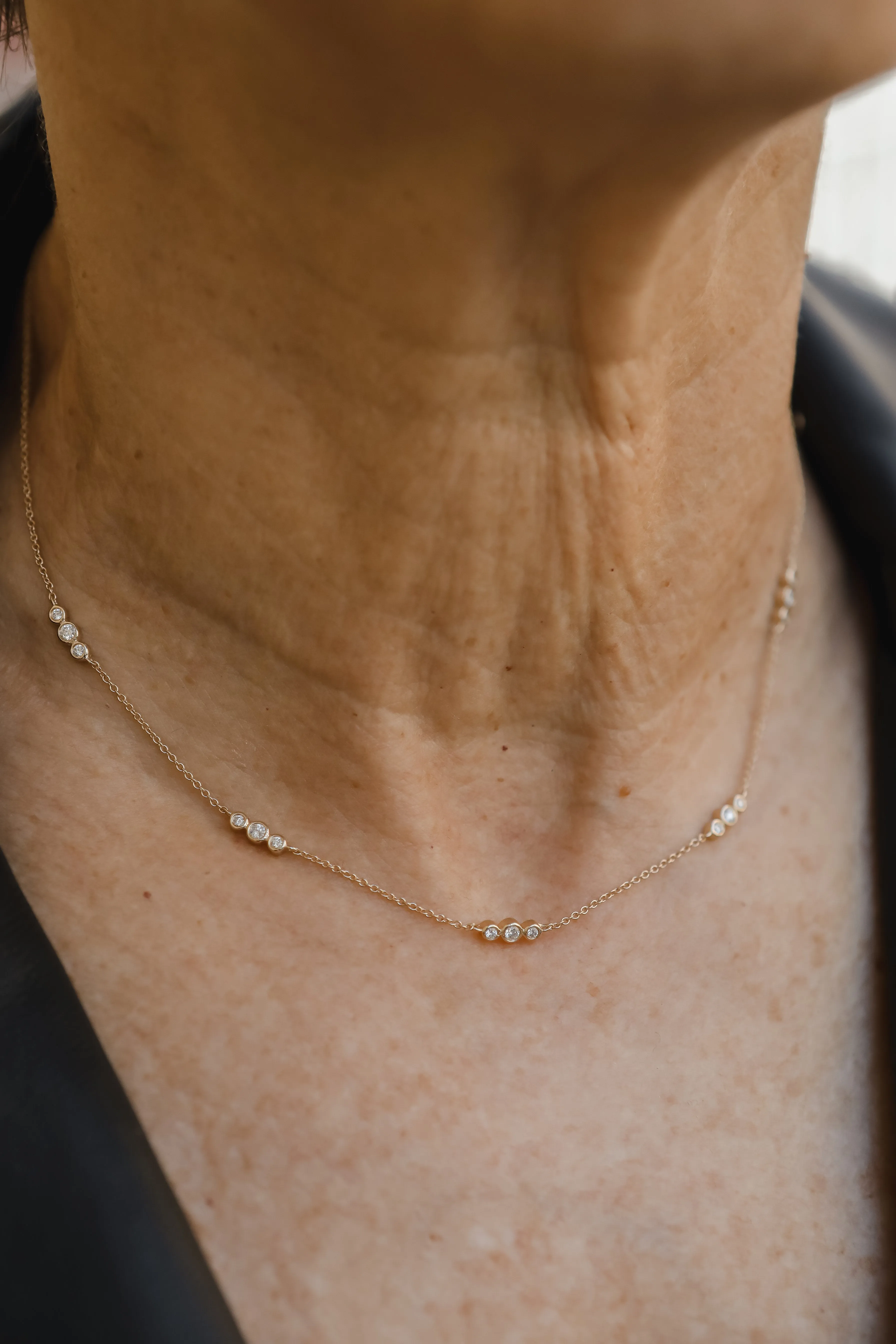 Triple Bezel Set Diamond Chain