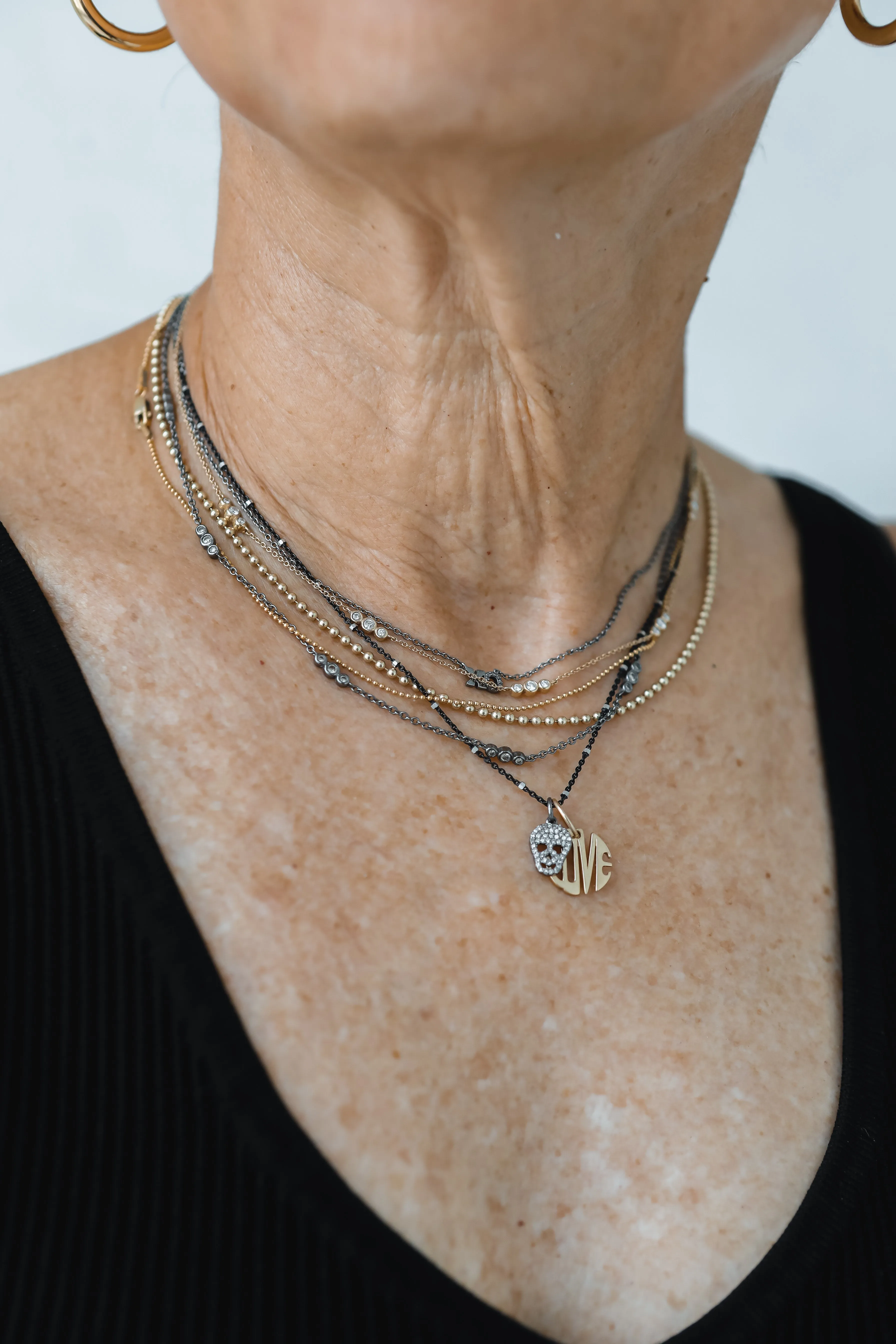 Triple Bezel Set Diamond Chain