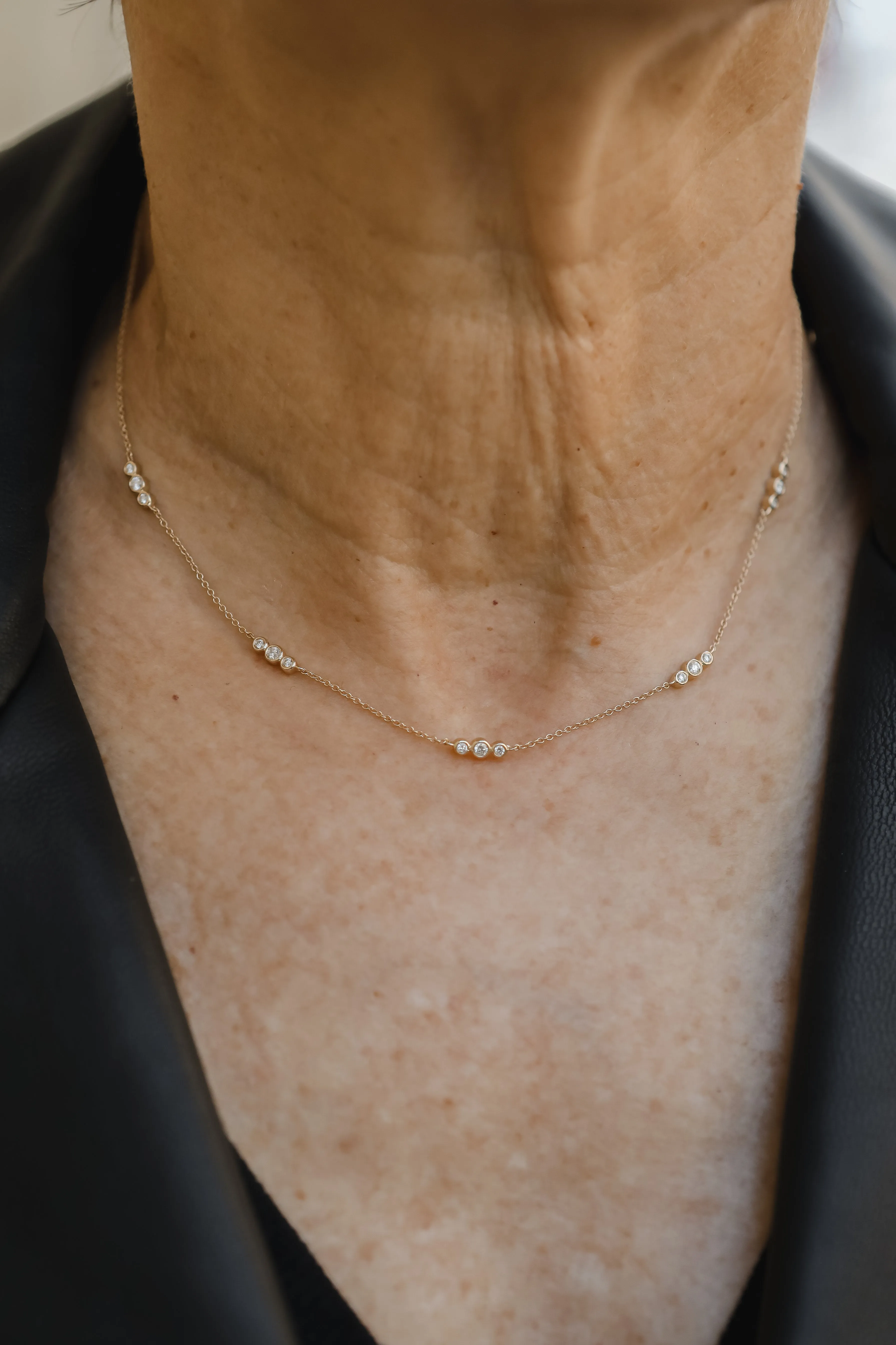 Triple Bezel Set Diamond Chain