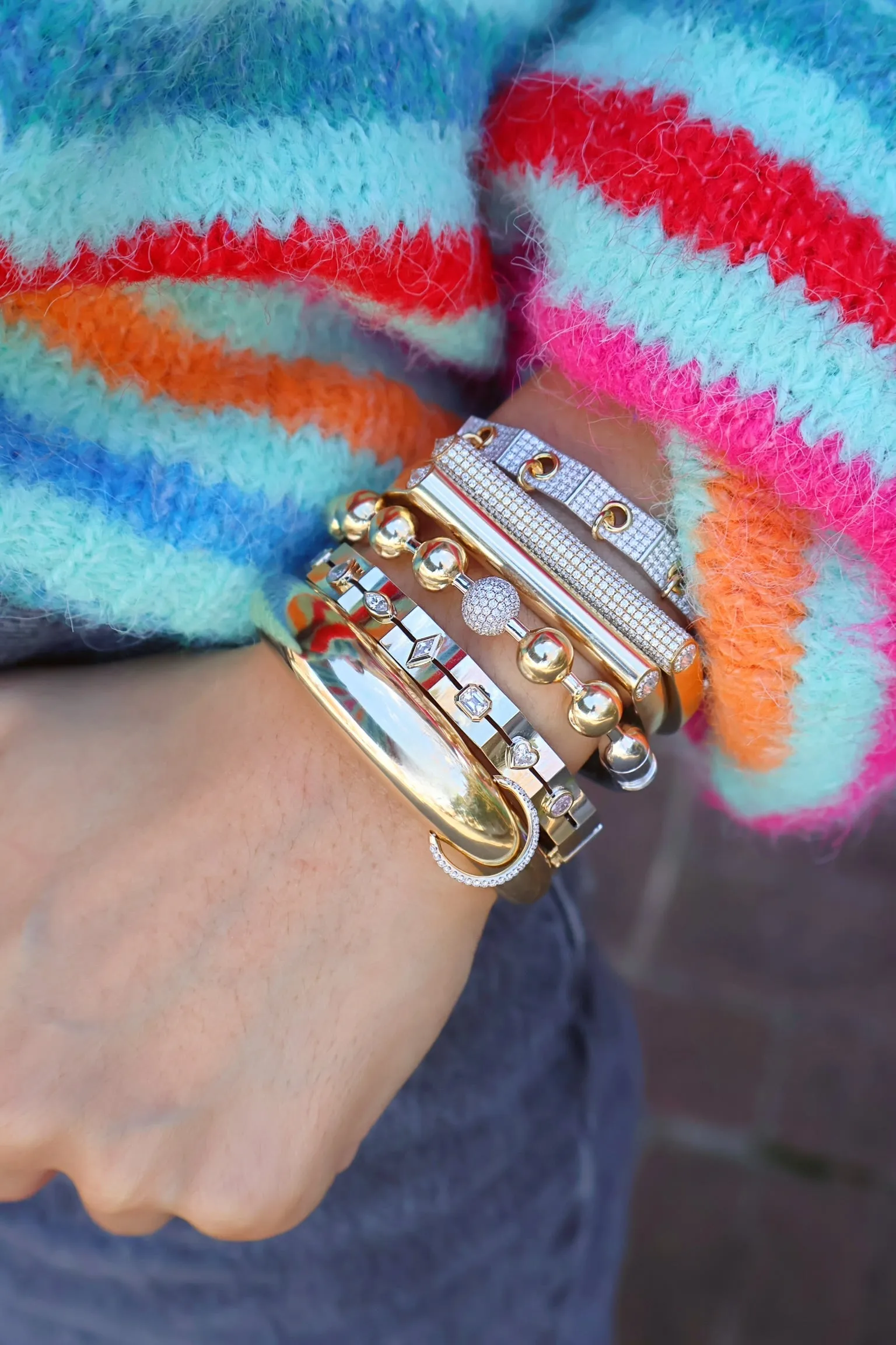 Two-Tone Eyet Diamond Bracelet