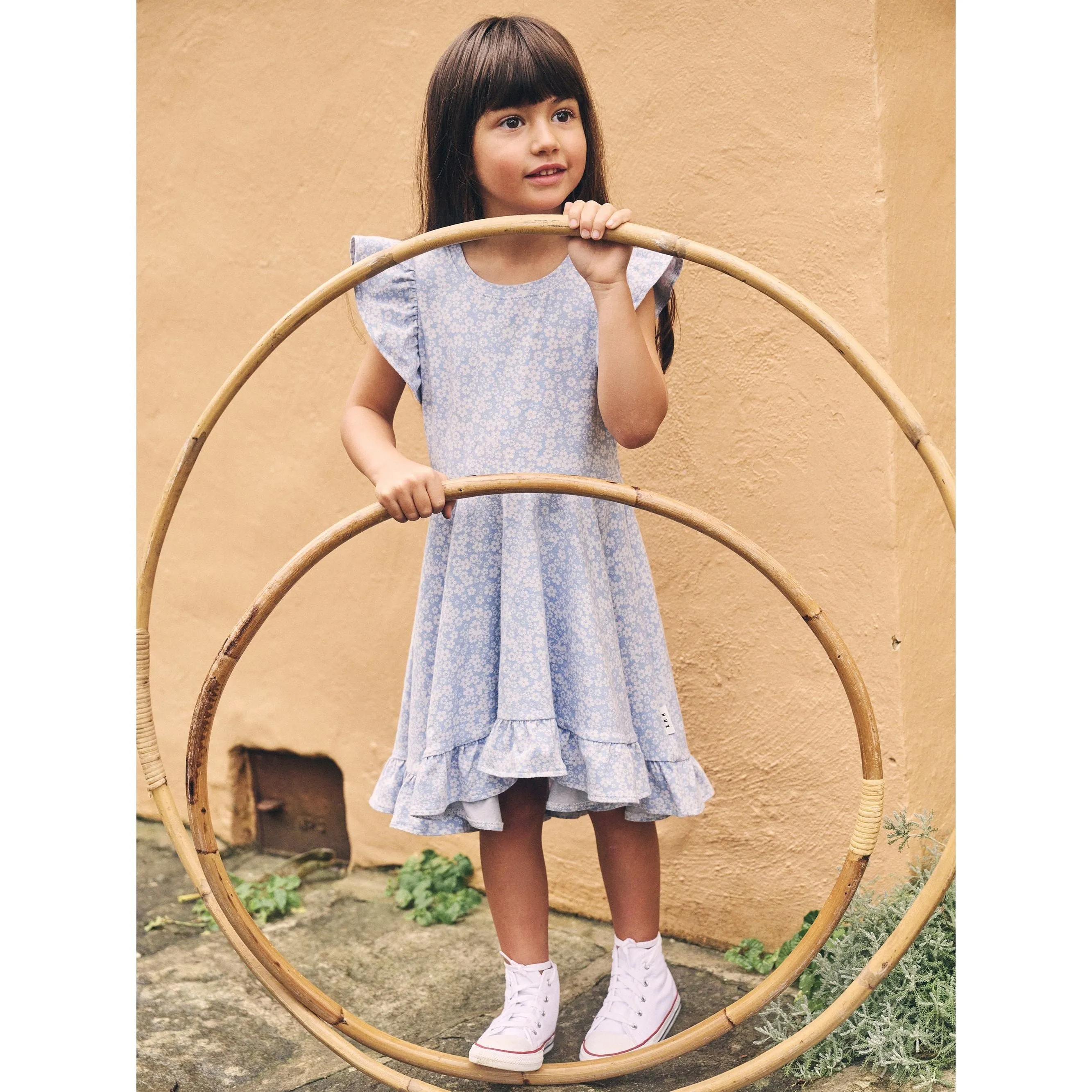 Unicorn Surpise Frill Swing Dress Dusty Blue