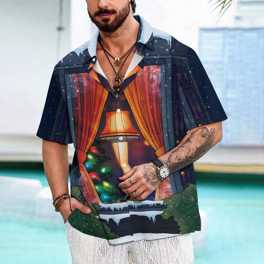 Vintage Pin Up Art Christmas Leg Lamp Printing Shirt 2412007273